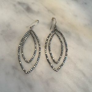 Stella and Dot silver plated beaded earrings